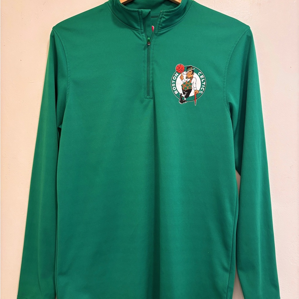 Green Boston Celtics Lightweight Quarter zip Jacket